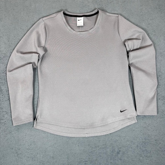 Nike Therma-FIT Long Sleeve Top Athletic Training Shirt Gray Women's size‎ Small - Picture 1 of 7